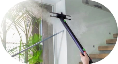 Steam cleaning a window